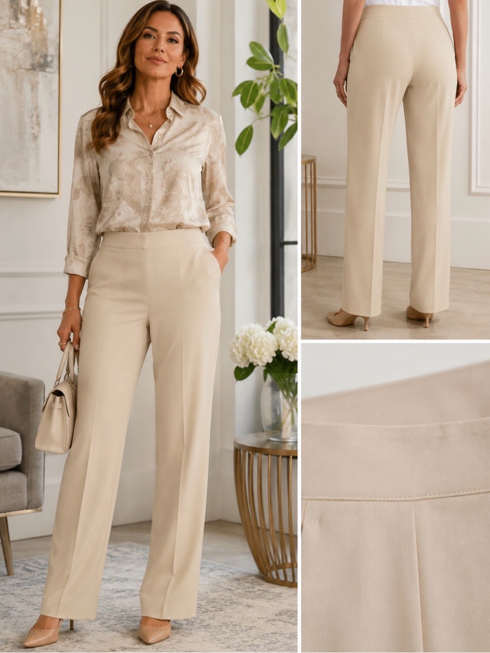 💐NWT Jones Studio Separates 16W Ivory Dress Pants Plus Size Career Slacks